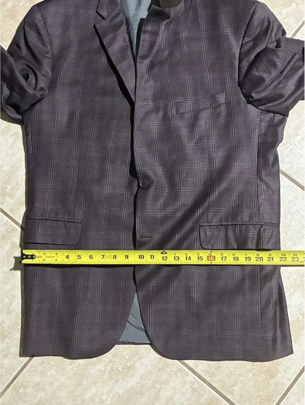 Vintage Men’s Plum Plaid Sport Coat Italian Snowflake Wool Fabric Custom Made